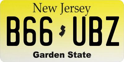 NJ license plate B66UBZ