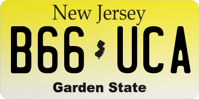 NJ license plate B66UCA