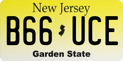 NJ license plate B66UCE