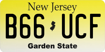 NJ license plate B66UCF