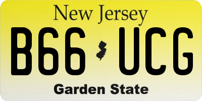 NJ license plate B66UCG