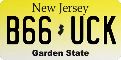 NJ license plate B66UCK