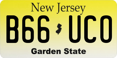 NJ license plate B66UCO