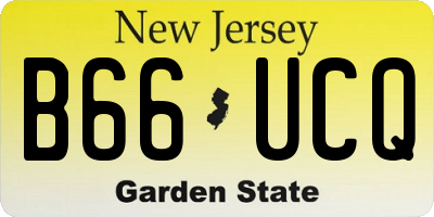 NJ license plate B66UCQ