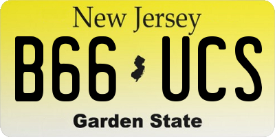 NJ license plate B66UCS