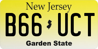 NJ license plate B66UCT