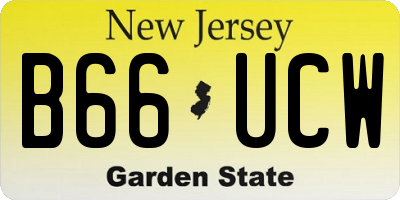 NJ license plate B66UCW