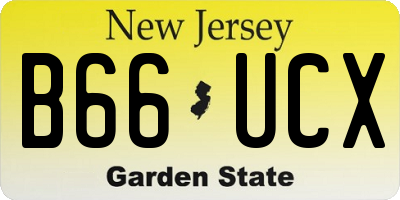 NJ license plate B66UCX