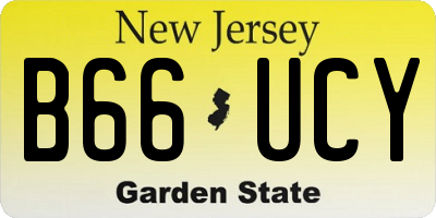 NJ license plate B66UCY