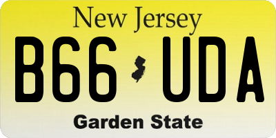 NJ license plate B66UDA