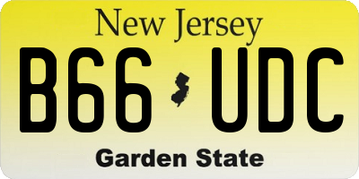NJ license plate B66UDC
