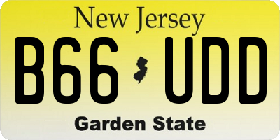 NJ license plate B66UDD