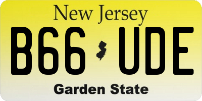 NJ license plate B66UDE
