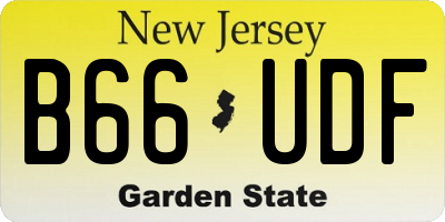 NJ license plate B66UDF