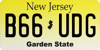 NJ license plate B66UDG