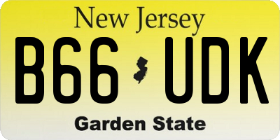 NJ license plate B66UDK