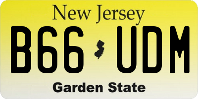 NJ license plate B66UDM