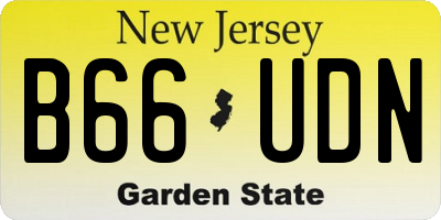 NJ license plate B66UDN