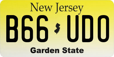 NJ license plate B66UDO