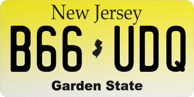 NJ license plate B66UDQ