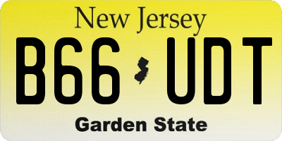NJ license plate B66UDT