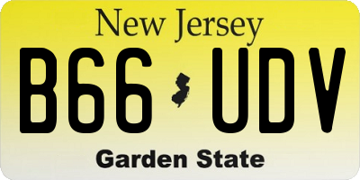 NJ license plate B66UDV