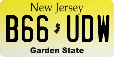 NJ license plate B66UDW