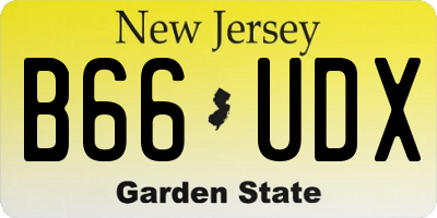 NJ license plate B66UDX