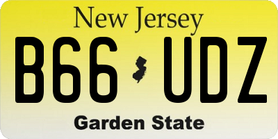 NJ license plate B66UDZ