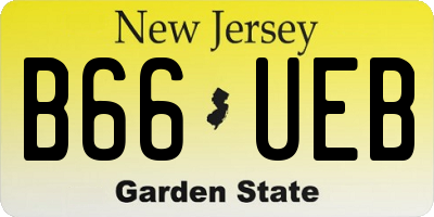 NJ license plate B66UEB