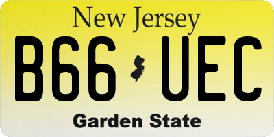NJ license plate B66UEC