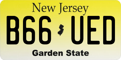 NJ license plate B66UED