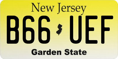 NJ license plate B66UEF