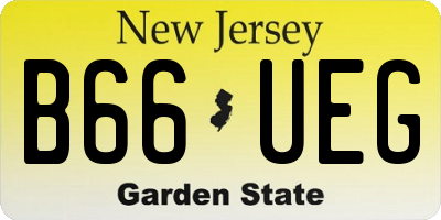 NJ license plate B66UEG