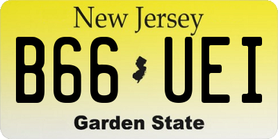 NJ license plate B66UEI