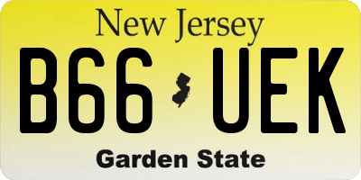 NJ license plate B66UEK