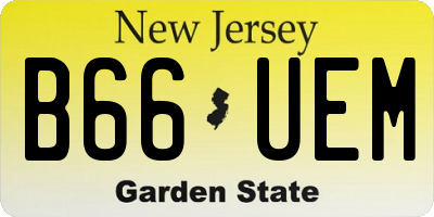 NJ license plate B66UEM