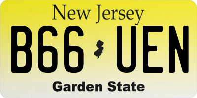 NJ license plate B66UEN
