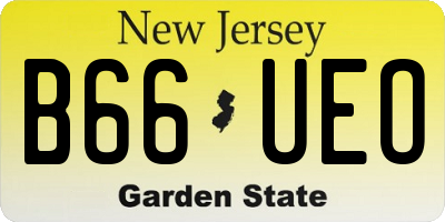 NJ license plate B66UEO