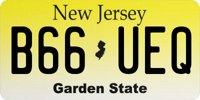 NJ license plate B66UEQ