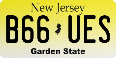 NJ license plate B66UES
