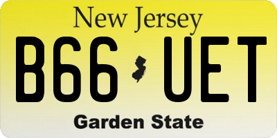 NJ license plate B66UET