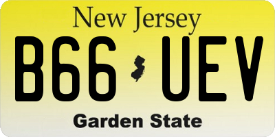 NJ license plate B66UEV