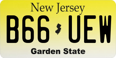 NJ license plate B66UEW
