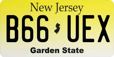 NJ license plate B66UEX