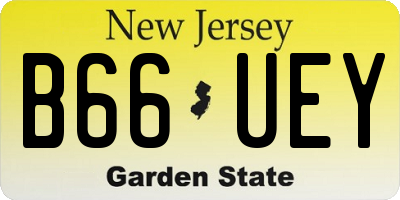 NJ license plate B66UEY