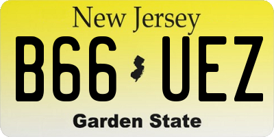 NJ license plate B66UEZ