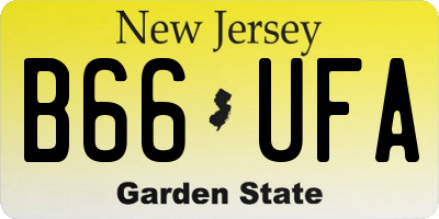 NJ license plate B66UFA
