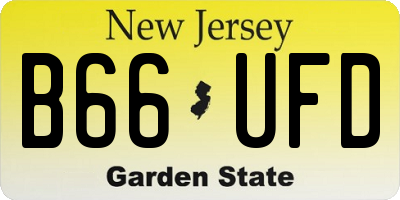 NJ license plate B66UFD