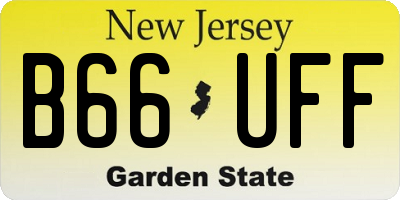 NJ license plate B66UFF